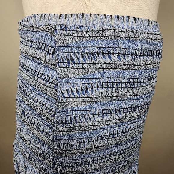 Ulla Johnson‎ Kenza Blue Silk Smocked Waist Mini Skirt Size 2 - Picture 4 of 11